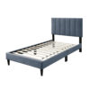 150220266992060888330.jpeg Lilian Twin Bed, Soft Channel Tufted Charcoal Gray Linen Upholstery