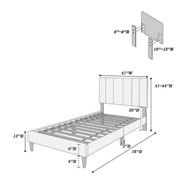 1502202669920610608d2.jpeg Lilian Twin Bed, Soft Channel Tufted Charcoal Gray Linen Upholstery