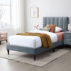 150220266992063ec1663.jpeg Lilian Twin Bed, Soft Channel Tufted Light Gray Linen Upholstery