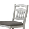 Zeke Counter Height Chairs, Set of 2, Ladder Back, Classic White Wood, Dark Gray