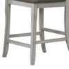 Zeke Counter Height Chairs, Set of 2, Ladder Back, Classic White Wood, Dark Gray