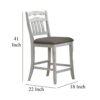 Zeke Counter Height Chairs, Set of 2, Ladder Back, Classic White Wood, Dark Gray