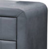 Rheo Nightstand, 2 Drawers, 22 Inch Upholstered in Dark Gray Velvet