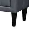 Rheo Nightstand, 2 Drawers, 22 Inch Upholstered in Dark Gray Velvet