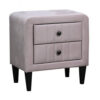 Rheo Nightstand, 2 Drawers, 22 Inch Upholstered in Light Pink Velvet