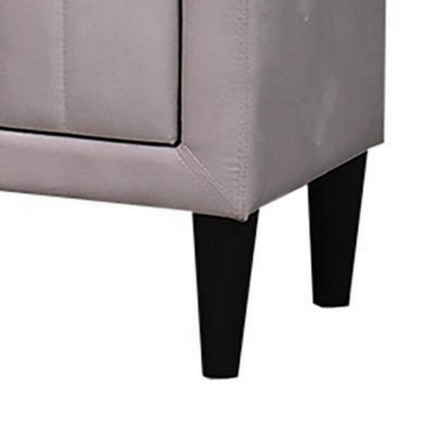 Rheo Nightstand, 2 Drawers, 22 Inch Upholstered in Light Pink Velvet