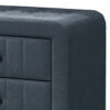 Rheo Nightstand, 2 Drawers, 22 Inch Upholstered in Charcoal Gray Linen