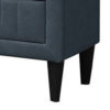 Rheo Nightstand, 2 Drawers, 22 Inch Upholstered in Charcoal Gray Linen