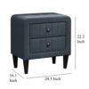 Rheo Nightstand, 2 Drawers, 22 Inch Upholstered in Charcoal Gray Linen