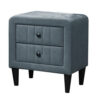 15022026699206e3d6ac5.jpeg Rheo Nightstand, 2 Drawer, 22 Inch Slate Gray Brushed Linen Upholstery