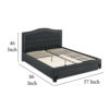 Sey Full Size Bed w Storage Drawers, Dark Gray Upholstered Headboard