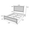 Modern Queen Size Bed w Tall Panel Headboard, Rustic Brown Wood