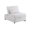Jiya Convertible Sofa Chair to Single Bed, White Fabric, 76 Inch