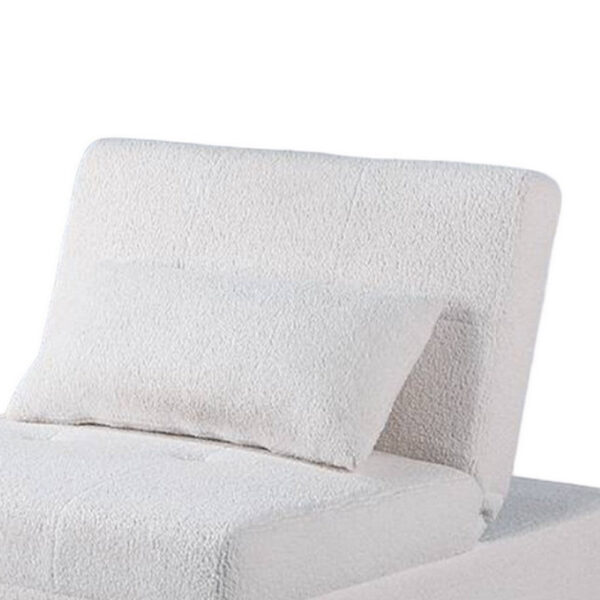 Jiya Convertible Sofa Chair to Single Bed, White Fabric, 76 Inch