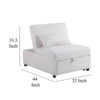 Jiya Convertible Sofa Chair to Single Bed, White Fabric, 76 Inch
