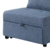 Jiya Convertible Sofa Chair to Single Bed, Blue Fabric, 76 Inch