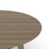 Azy Outdoor Coffee Table, 45 Inch Oval Natural Brown Solid Wood Top