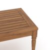 Pena Outdoor Coffee Table, 47 Inch Rectangular Slat Brown Acacia Wood