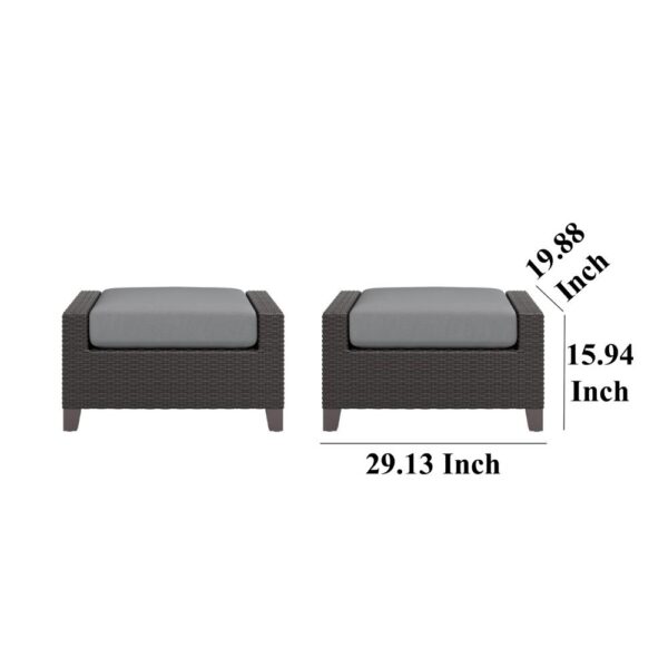 15022026699207e1b47e4.jpeg Kyl Outdoor Ottoman Set of 2, 29 Inch Gray Cushioned Top w Woven Frame
