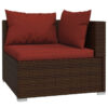 Faye 3pc Outdoor Modular Sectional Sofa Set, 3 Cushions, Red Brown