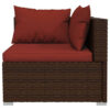 Faye 3pc Outdoor Modular Sectional Sofa Set, 3 Cushions, Red Brown