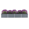 Raised Garden Flower Bed, 32 x 126 Galvanized Steel Gray, Rectangular