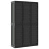 Kion Outdoor Storage Cabinet w 3 Doors, Shelves, 38 Inch Gray, Black