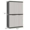 Kion Outdoor Storage Cabinet w 3 Doors, Shelves, 38 Inch Gray, Black