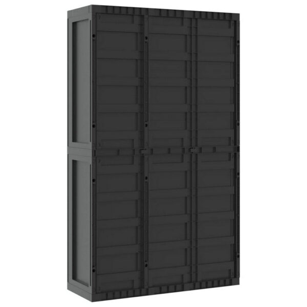 Kion Outdoor Storage Cabinet w 2 Doors, Shelves, 38 Inch Classic Black