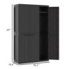 Kion Outdoor Storage Cabinet w 2 Doors, Shelves, 38 Inch Classic Black