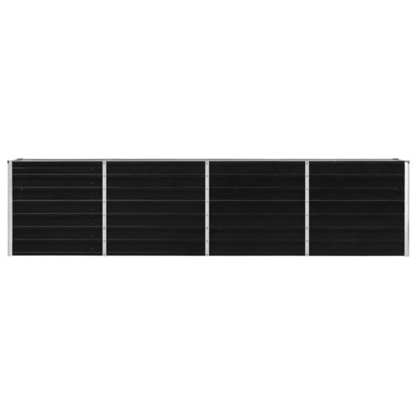 Outdoor Raised Garden Flower Bed 126x16x30 Inch Black Galvanized Steel