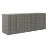 150220266992084242eb2.jpeg Outdoor Storage Cabinet, 78 Inch Gray Poly Rattan and Brown Solid Wood