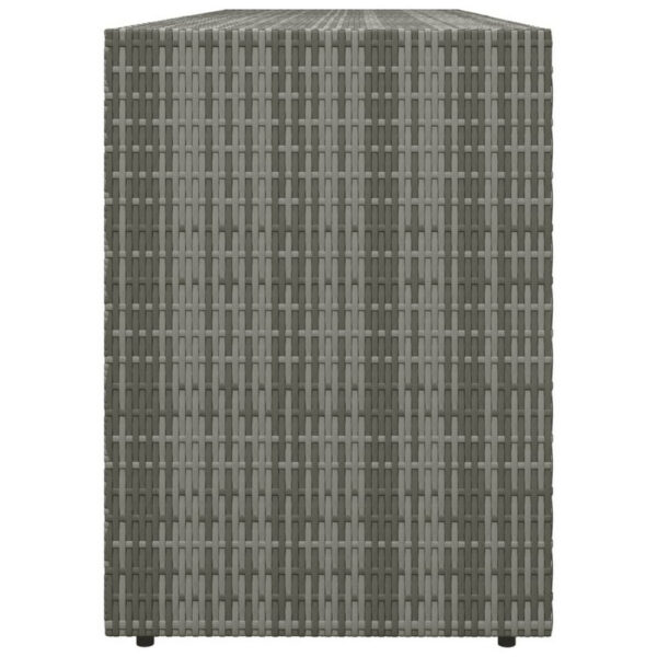1502202669920845f22b9.jpeg Outdoor Storage Cabinet, 78 Inch Gray Poly Rattan and Brown Solid Wood