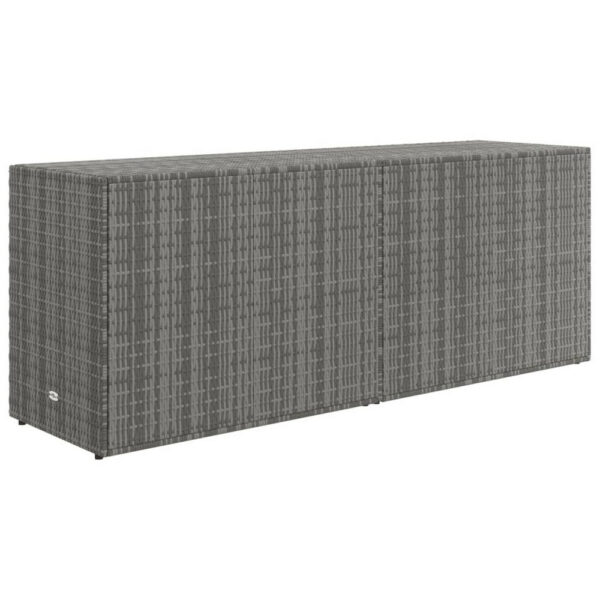 1502202669920847aa823.jpeg Outdoor Storage Cabinet, 78 Inch Gray Poly Rattan and Brown Solid Wood