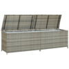 Outdoor Storage Cabinet, 79 Inch Light Gray Poly Rattan and Metal