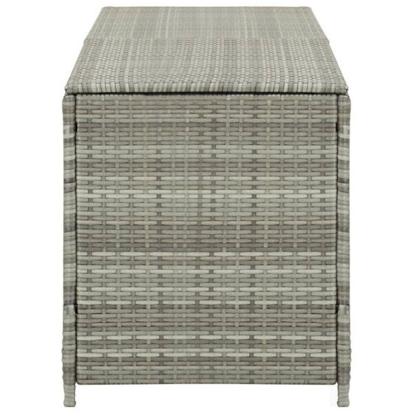 Outdoor Storage Cabinet, 79 Inch Light Gray Poly Rattan and Metal