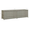 Outdoor Storage Cabinet, 79 Inch Light Gray Poly Rattan and Metal