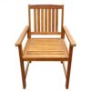Dusk Outdoor Chairs Set of 2, Slatted Natural Brown Acacia Wood