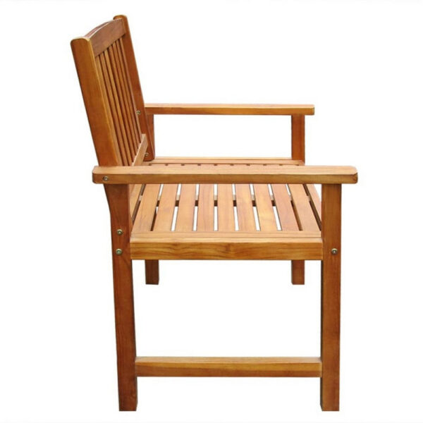 Dusk Outdoor Chairs Set of 2, Slatted Natural Brown Acacia Wood