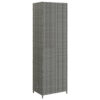 Outdoor Garden 71 Inch Tall Storage Cabinet, 2 Doors, Gray Rattan
