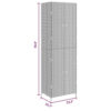Outdoor Garden 71 Inch Tall Storage Cabinet, 2 Doors, Gray Rattan