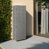 Outdoor Garden 71 Inch Tall Storage Cabinet, 2 Doors, Gray Rattan