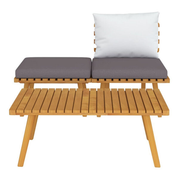 Roma 3pc Modular Outdoor Sofa and Coffee Table Set, Solid Wood, Gray