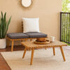 Roma 3pc Modular Outdoor Sofa and Coffee Table Set, Solid Wood, Gray