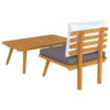 Roma 2pc Modular Outdoor and Table Set, Solid Wood, Gray, White