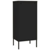 Tall Storage Cabinet, 1 Door, 2 Shelves, Modern Matte Black Steel