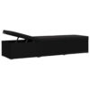 Outdoor Chaise Sun Lounger with Cushion, 77 Inch Black Poly Rattan