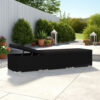 Outdoor Chaise Sun Lounger with Cushion, 77 Inch Black Poly Rattan