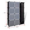 Modular Cabinet, 8 Storage n Hanging Compartments, Black White 59 Inch