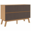 Sideboard Cabinet Dresser, 6 Drawers, Modern 44 Inch Brown Solid Wood